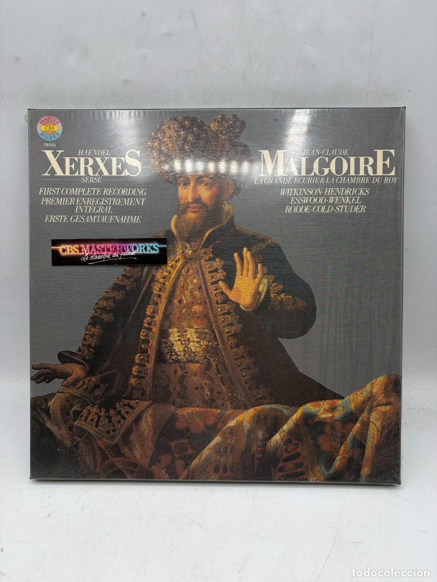 Discos de vinilo: LP - HANDEL - XERXES (SERSE) - JEAN-CLAUDE MALGOIRE - CBS MASTERWORKS - CAJA 3 LP - PRECINTADO