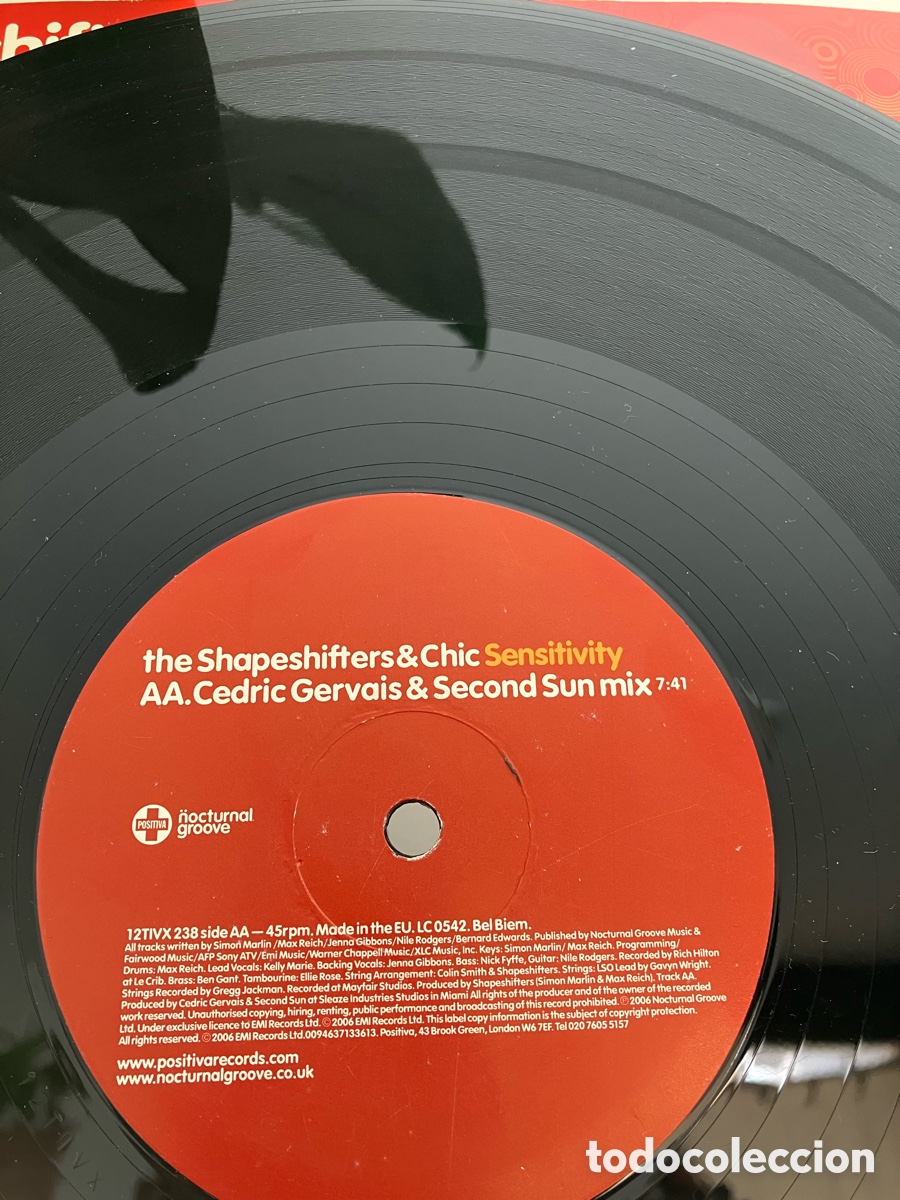 Discos de vinilo: The Shapeshifters & Chic - Sensitivity - Foto 5