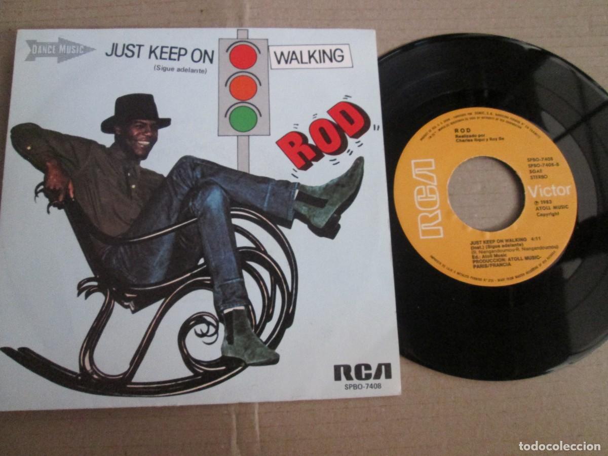Discos de vinilo: ROD - Just Keep on Walking. Single, ed espa&ntilde;ola 7&rdquo; NO PROMO 1983. Magn&iacute;fico estado VG+/NM