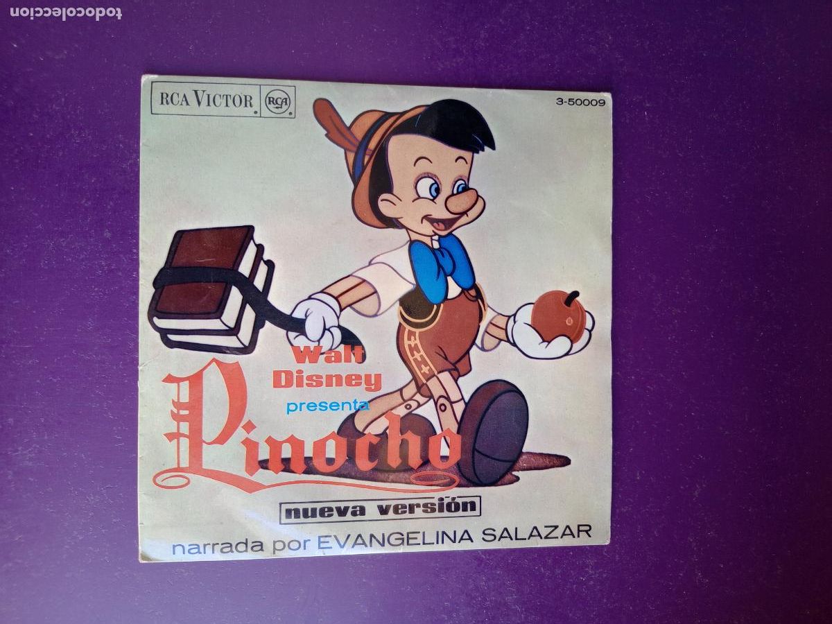 Discos de vinilo: Evangelina Salazar &ndash; Pinocho - Sg RCA DISNEY 1967 - POCO USO - CANCIONES Y CUENTO