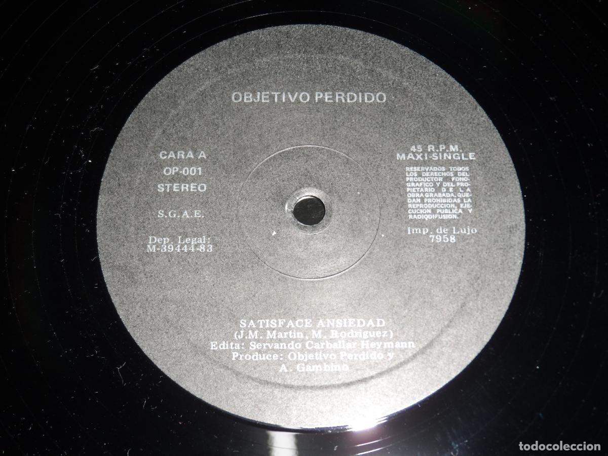 Discos de vinilo: OBJETIVO PERDIDO &ndash; SATISFACE ANSIEDAD (SPAIN 1983) - Foto 3