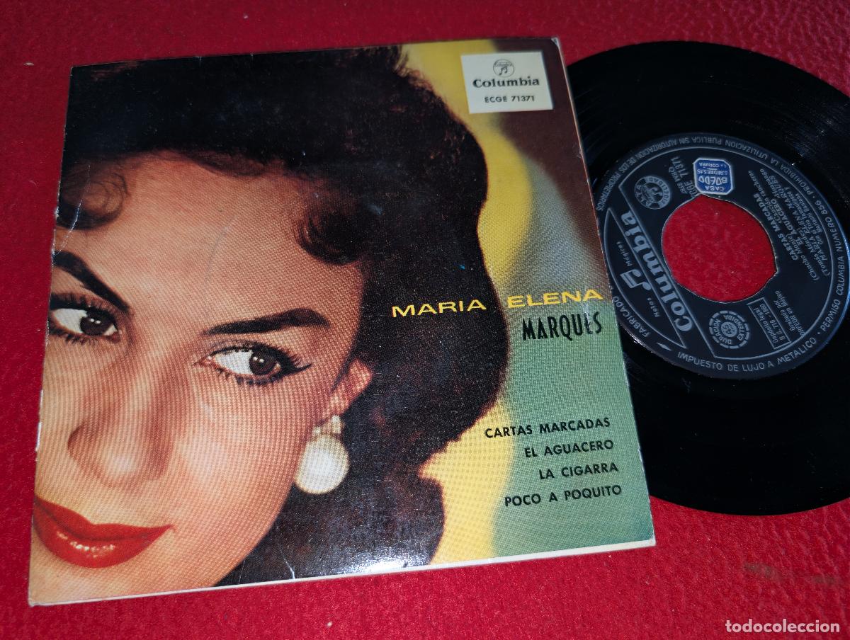 Discos de vinilo: MARIA ELENA MARQUES Cartas marcadas/El aguacero/La cigarra +1 EP 7'' 1960 Columbia ESPA&Ntilde;A SPAIN