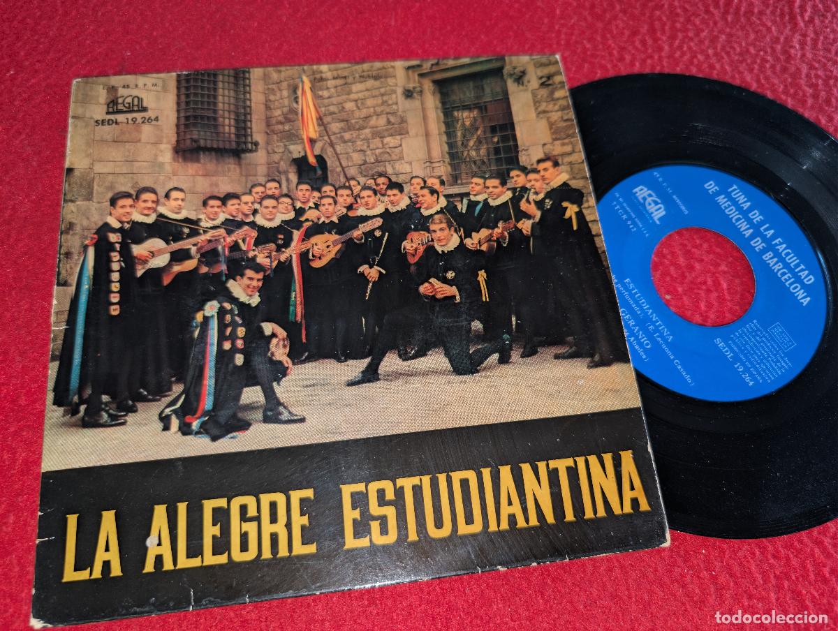 Discos de vinilo: TUNA LA ALEGRE ESTUDIANTINA BARCELONA El pio pio/Rondalla +2 EP 7'' 1960 Regal