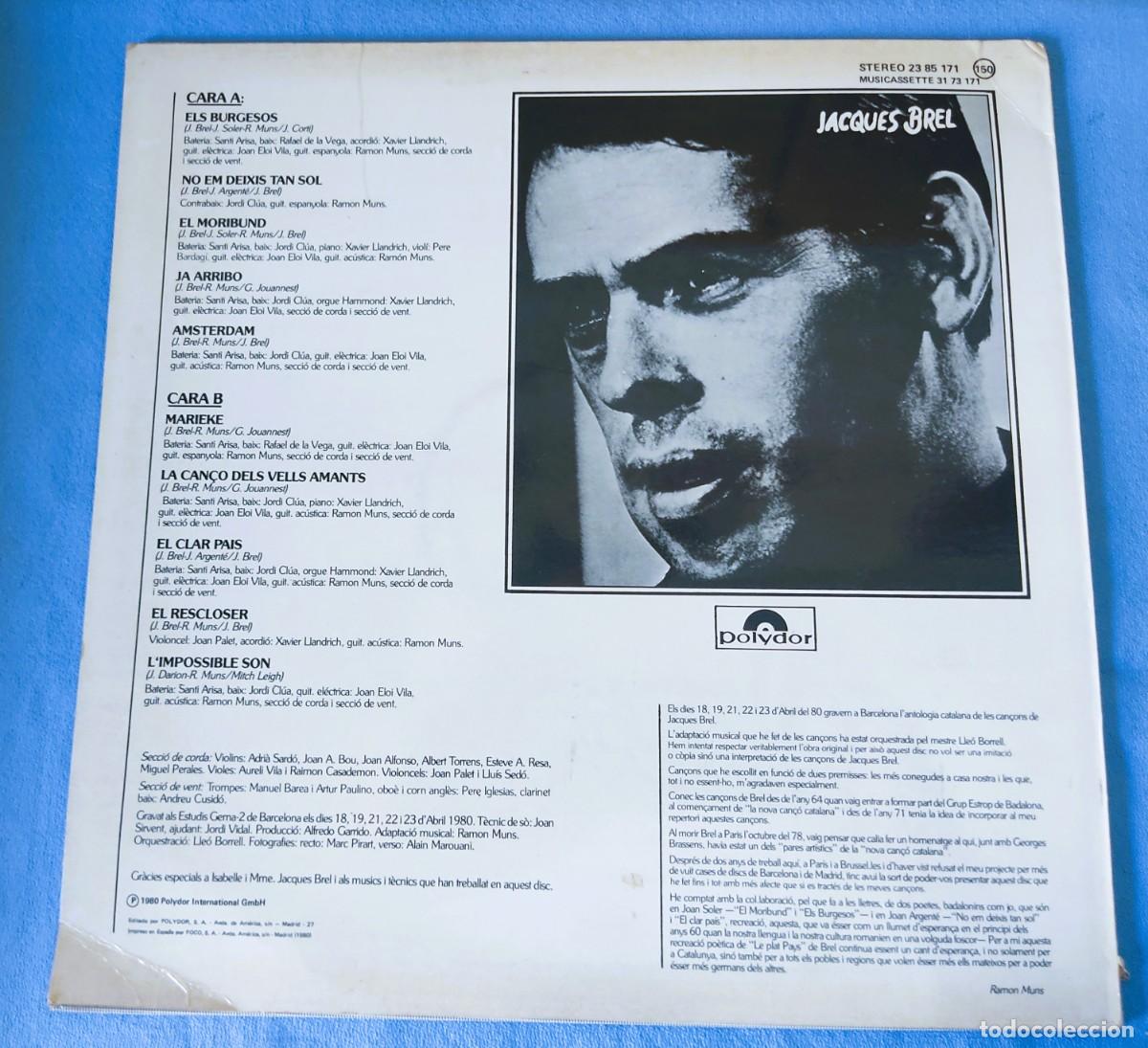 Discos de vinilo: DISCO LP RAMON MUNS INTERPRETA JACQUES BREL - Foto 2