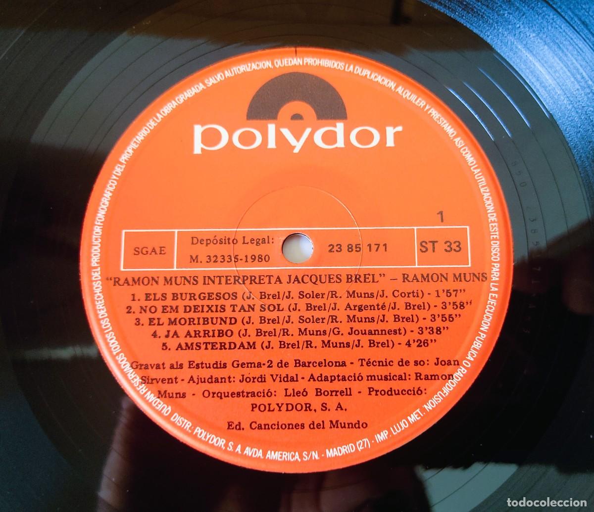 Discos de vinilo: DISCO LP RAMON MUNS INTERPRETA JACQUES BREL - Foto 4