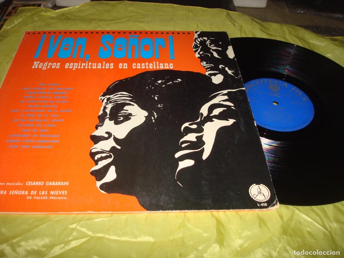 Discos de vinilo: &iexcl; VEN, SE&Ntilde;OR &iexcl; NEGROS ESPIRITUALES EN CASTELLANO. CESAREO GABARAIN. PAX, 1970. PORTADA ABIERTA (#)