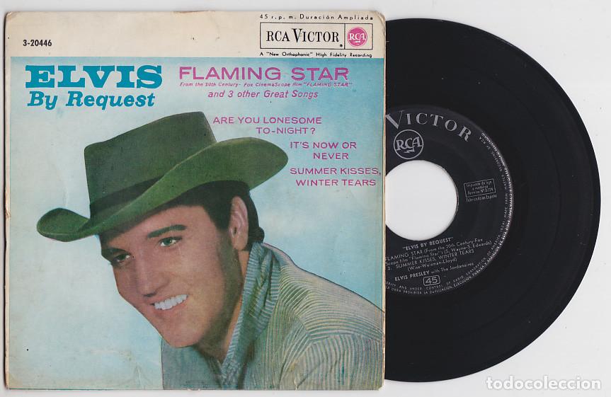 Discos de vinilo: ELVIS PRESLEY ep 45 rpm Elvis by request Flaming star
