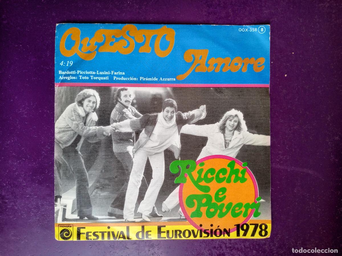 Discos de vinilo: Ricchi E Poveri &lrm;&ndash; Questo Amore - Sg NOVOLA 1978 - EUROVISION ITALIA 70'S