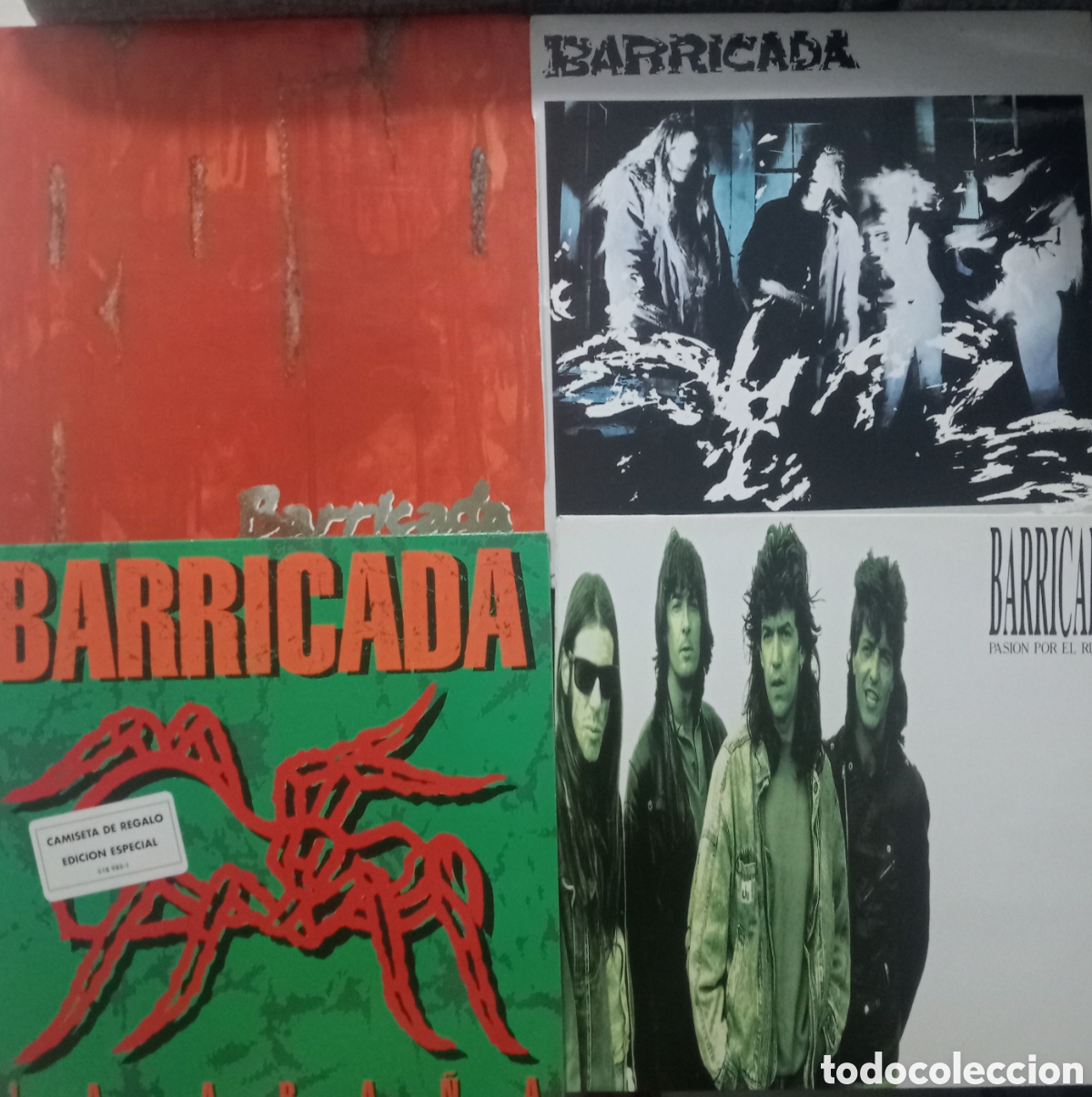 Discos de vinilo: Barricada - Rojo / No Hay Tregua / Pasi&oacute;n Por El Ruido / La Ara&ntilde;a - Impecables 1&ordf; Ediciones