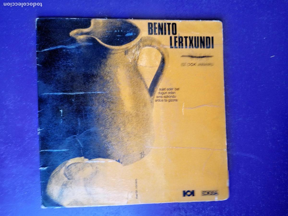 Discos de vinilo: Benito Lertxundi &lrm;&ndash; Sujet Eder Bat +3 - EP HERRI GOGOA EDIGSA 1968 - FOLK VASCO EUSKERA EUSKADI