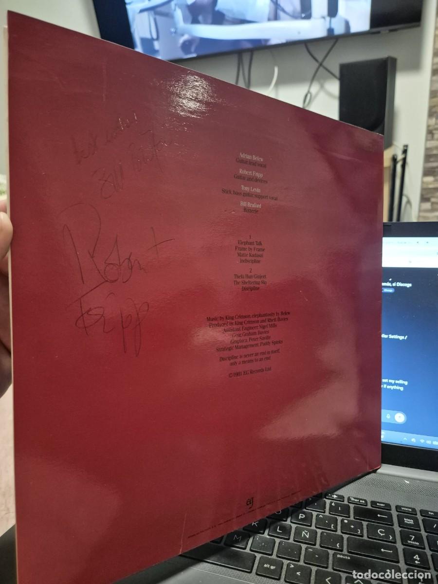 Discos de vinilo: King Crimson Discipline 1981 firmado por Robert Fripp y Bill Bruford
