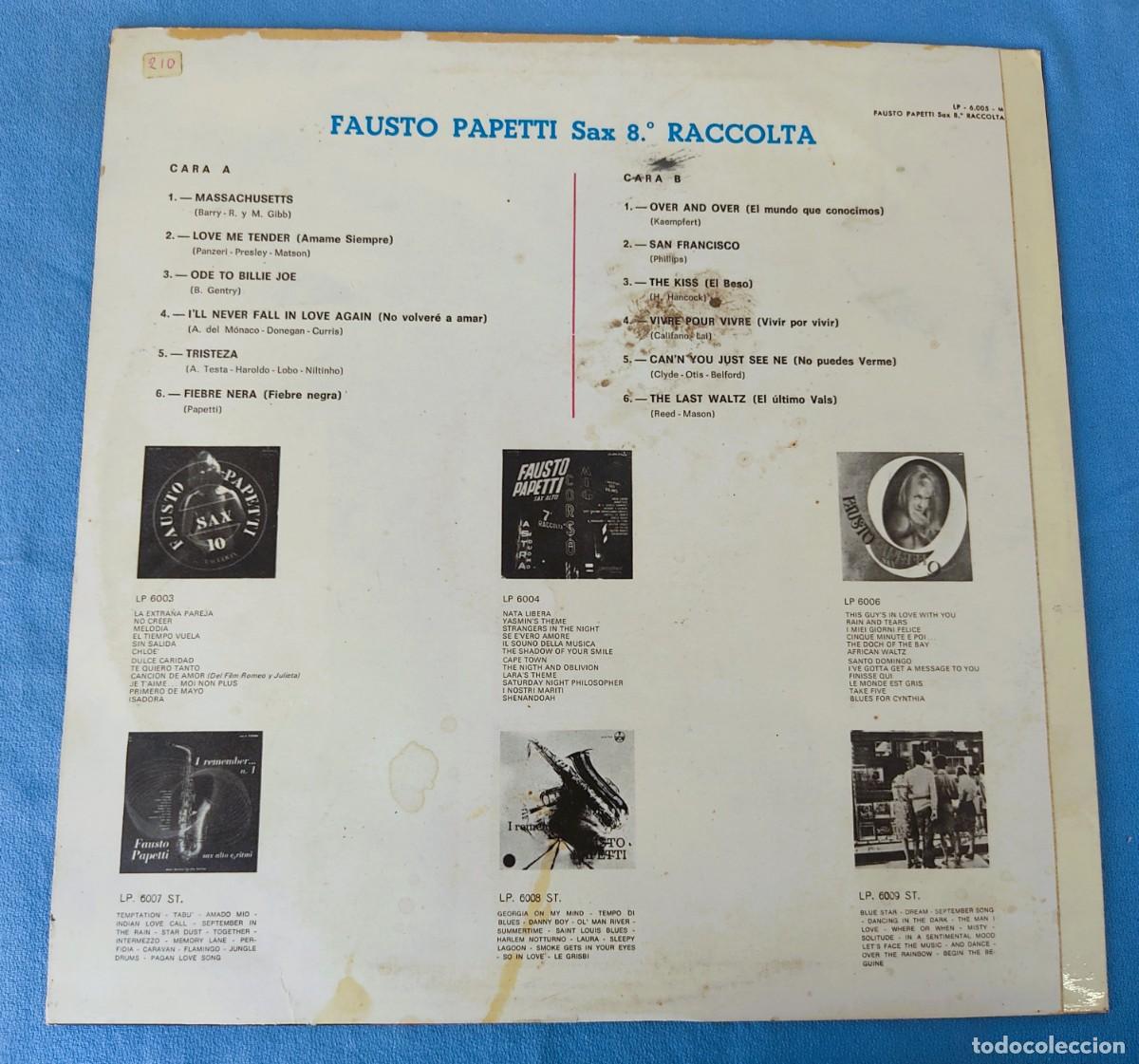 Discos de vinilo: DISCO LP FAUSTO PAPETTI SAX - Foto 2