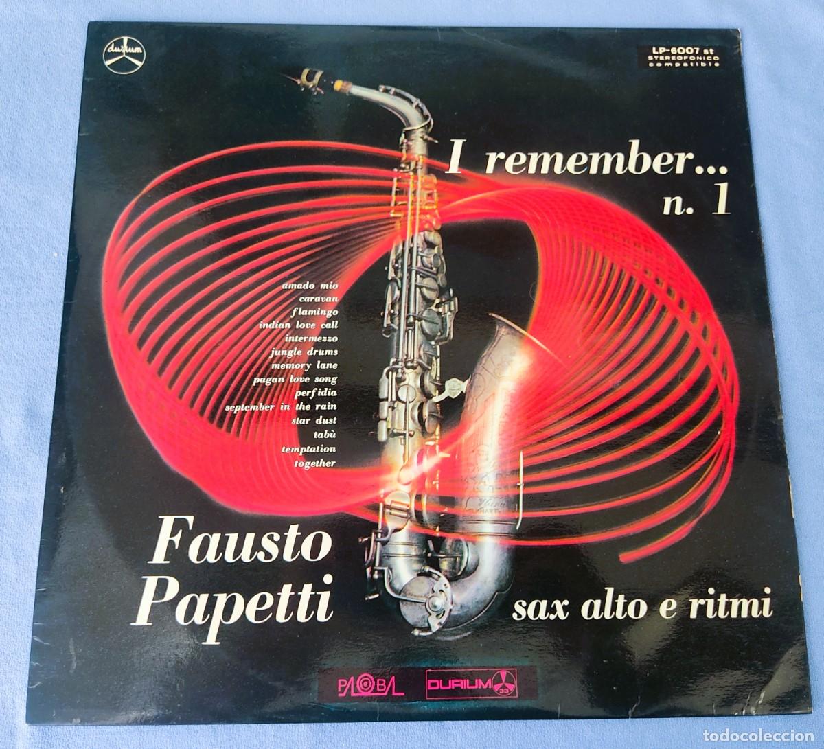 Discos de vinilo: DISCO LP FAUSTO PAPETTI I REMENBER N&ordm; 1 SAX ALTO E RITMI