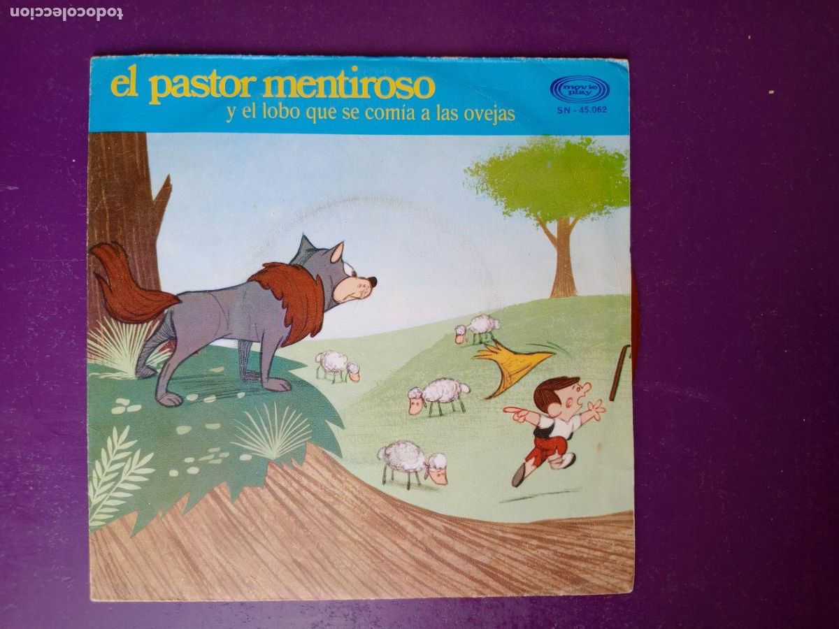 Discos de vinilo: EL PASTOR MENTIROSO- Sg MOVIEPLAY 1971 - CUENTO INFANTIL, AURORA HERMIDA, ANGEL TER