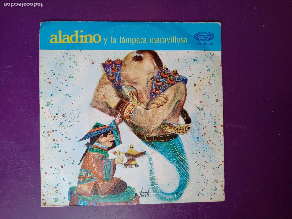 Discos de vinilo: ALADINO Y LA LAMPARA MARAVILLOSA - Sg MOVIEPLAY 1971 CUENTO INFANTIL,