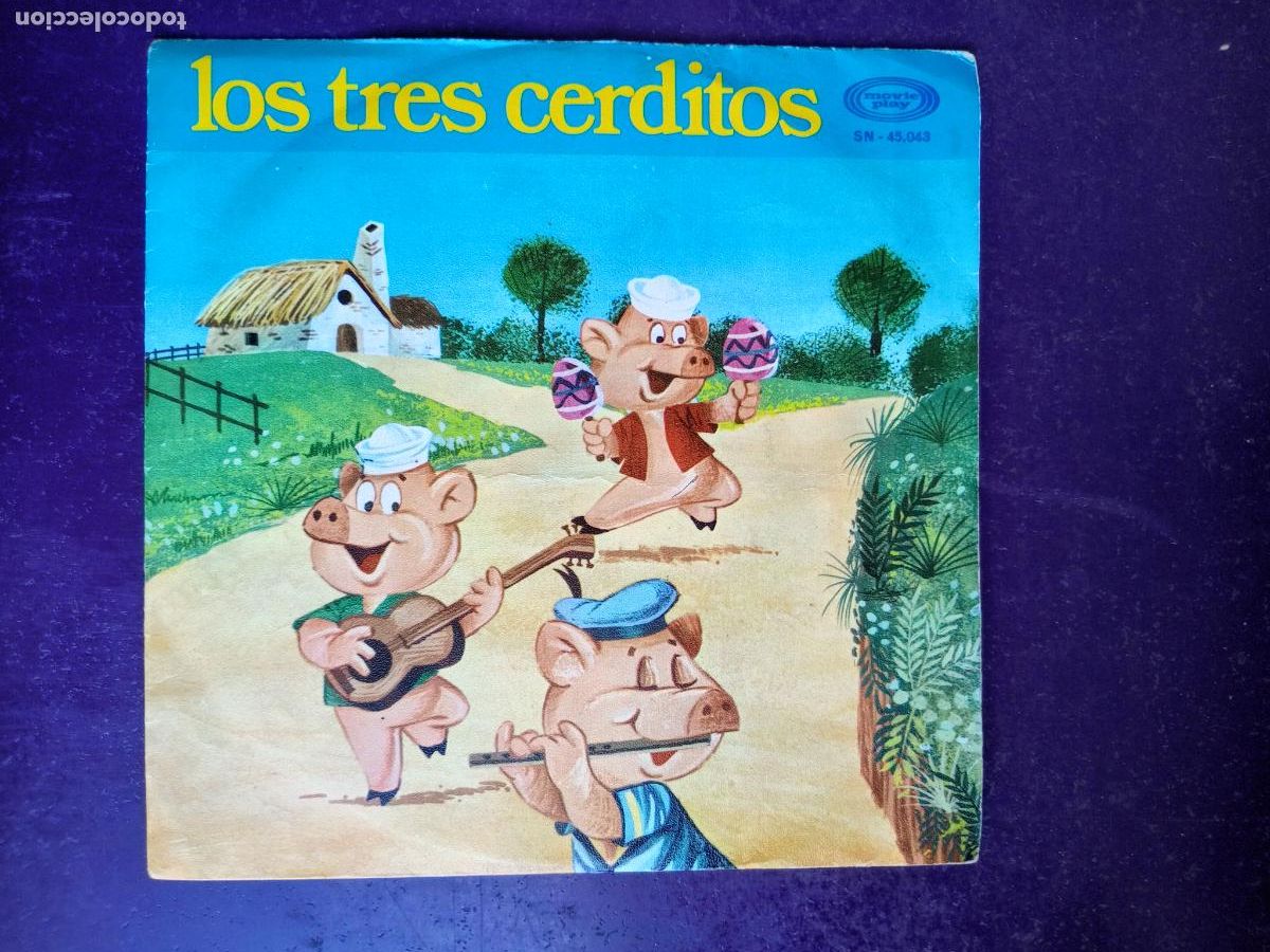 Discos de vinilo: LOS TRES CERDITOS - Sg MOVIEPLAY 1971 CUENTO INFANTIL,