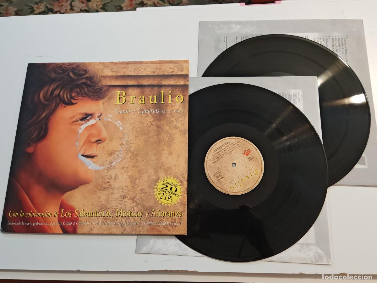 Vinyl records: BRAULIO Canto a Canarias Parte I y Parte II 2 LP VINILO LOS SABANDE&Ntilde;OS MESTISAY A&Ntilde;ORANZA 20 TEMAS