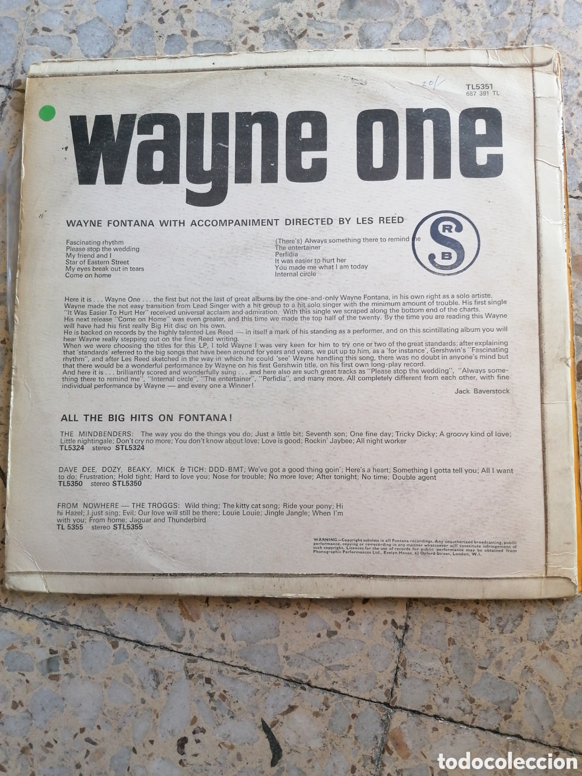 Discos de vinilo: LP WAYNE FONTANA ONE 1966 UK - Foto 2
