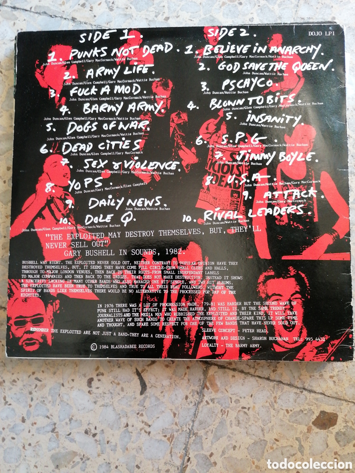 Discos de vinilo: LP EXPLOITED TOTALLY EXPLOITED 1984 UK - Foto 2