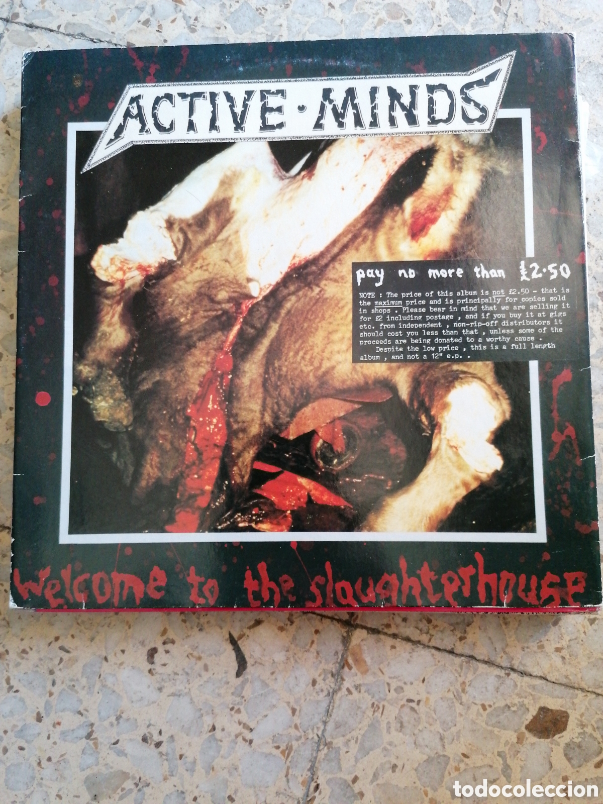 Discos de vinilo: LP ACTIVE MINDS WELCOME TO THE SLAUGHTERHOUSE 1988 UK INSERT