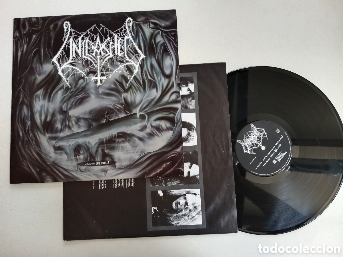 Discos de vinilo: UNLEASHED - Where No Life Dewels- LP ORIGINAL ALEMANIA CENTURY MEDIA 1991 // DEATH METAL