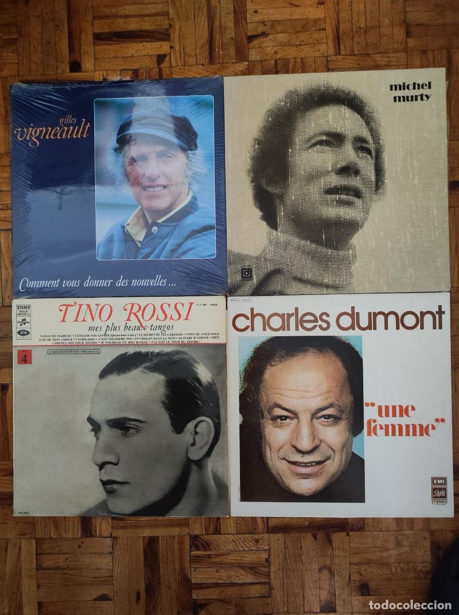 Discos de vinilo: Lote de 10 Vinilos LPs Vintage - Chanson Francesa, Acorde&oacute;n y Folclore