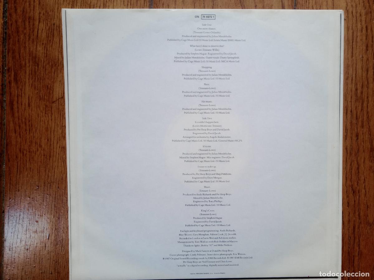 Discos de vinilo: Pet shop boys - actually - Foto 4
