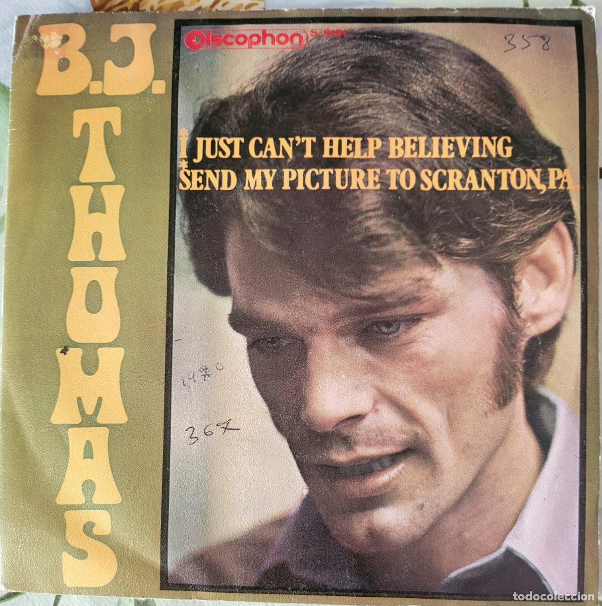 Discos de vinilo: B. J. Thomas single sello Discophon editado en Espa&ntilde;a a&ntilde;o 1970...