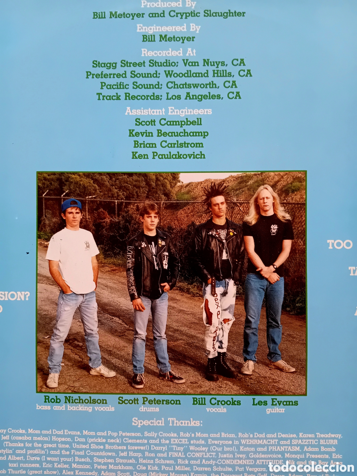 Discos de vinilo: CRYPTIC SLAUGHTER. MONEY TALKS. 1987 - Foto 3