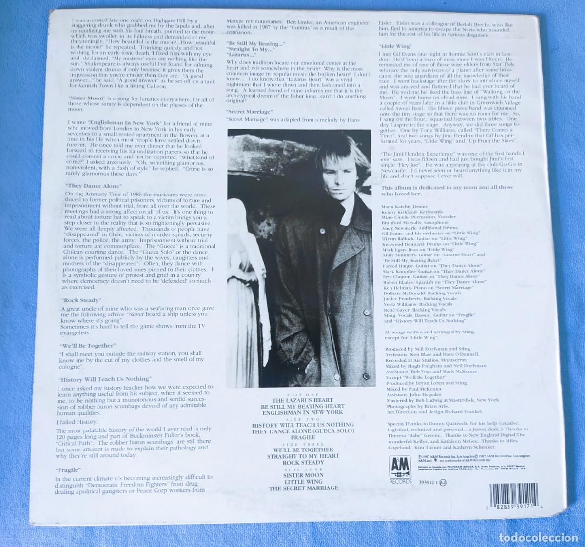 Discos de vinilo: DISCO LP DOBLE STING NOTHING LIKE THE SUN - Foto 2