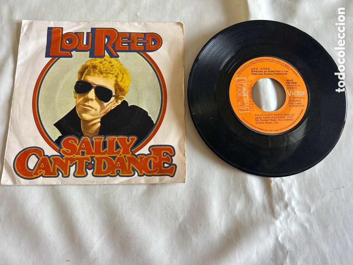 Discos de vinilo: Single Lou Reed. Sally can&rsquo;t dance. 1974