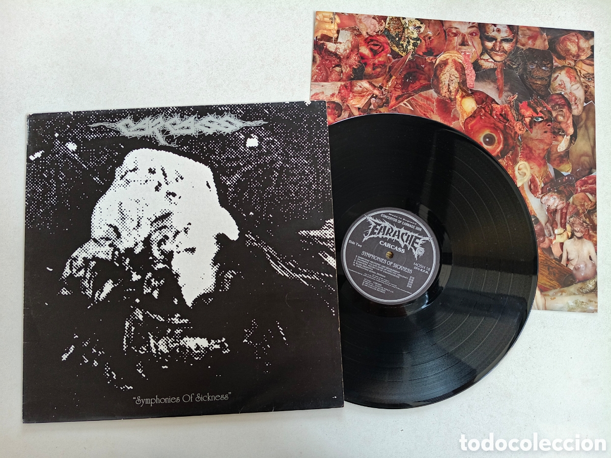 Discos de vinilo: CARCASS - Symphonies Of Sickness - LP ORIGINAL UK EARACHE 1989 // GRINDCORE DEATH METAL