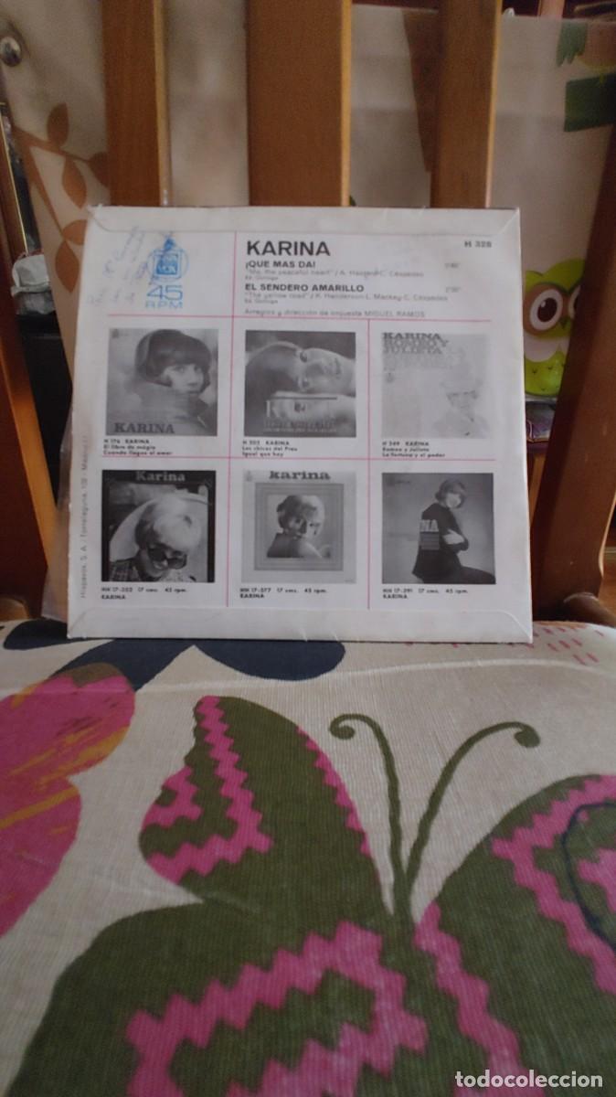 Discos de vinilo: KARINA-SINGLE QUE MAS TE DA - Foto 2