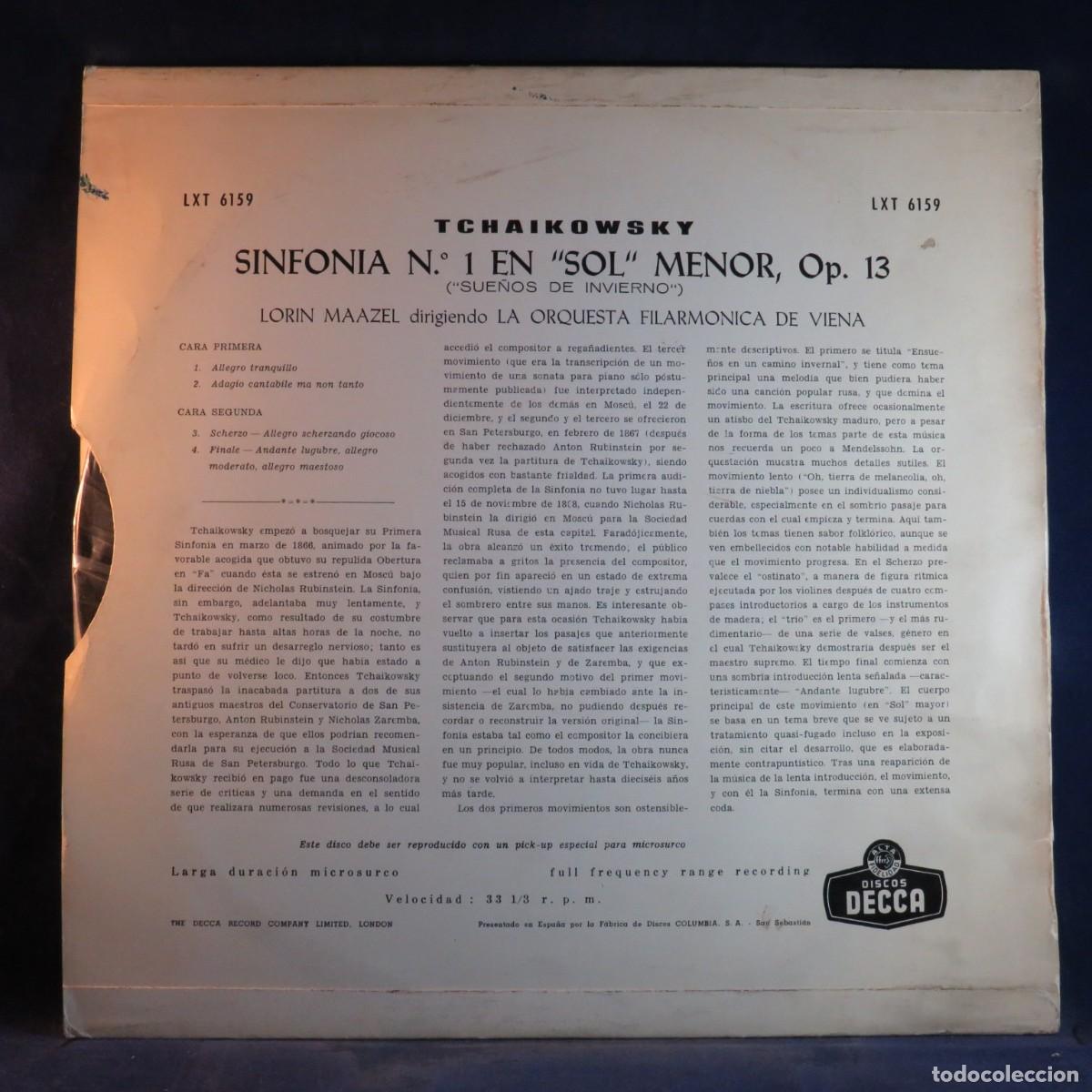 Discos de vinilo: TCHAIKOVSKY, MAAZEL: VIENNA PHILHARMONIC &ndash; SYMPHONY NO. 1 - LP - Foto 2