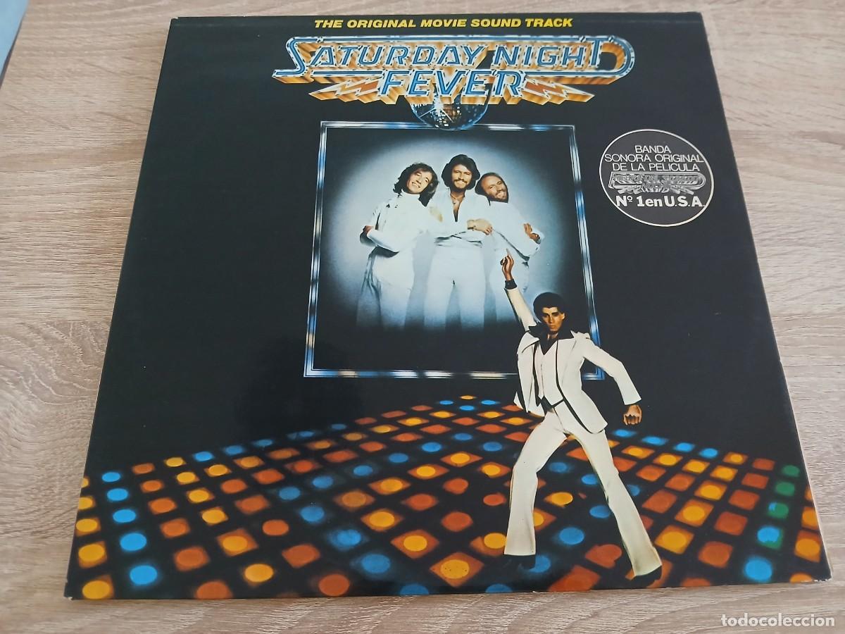 Discos de vinilo: SATURDAY NIGHT FEVER - THE ORIGINAL MOVIE SOUND TRACK - DOBLE LP - CARPETA ABIERTA - 1977