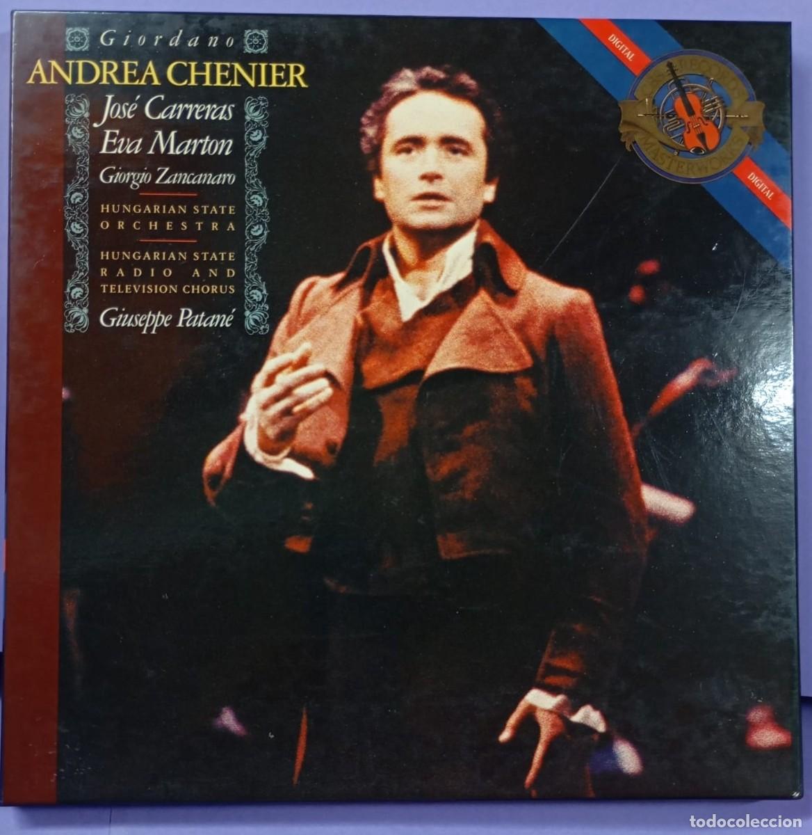 Discos de vinilo: Giordano-Jos&eacute; Carreras, Eva Marton, Giorgio Zancanaro, Hungarian State Orchestra&ndash; Andrea Chenier