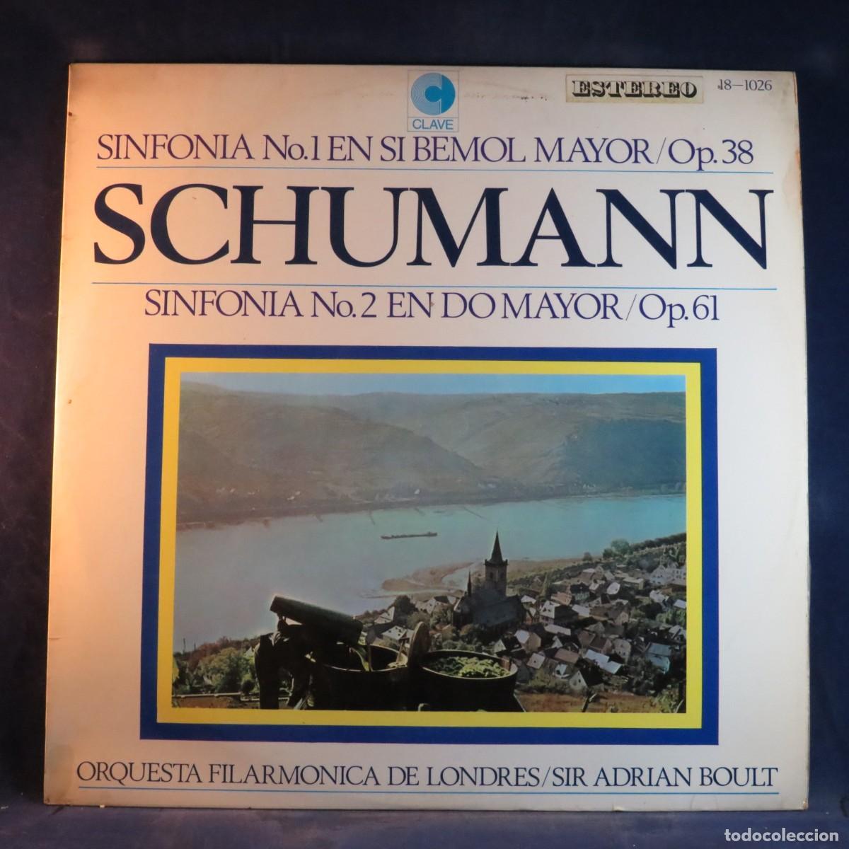 Discos de vinilo: SHUMANN - ORQUESTA FILARM&Oacute;NICA DE LONDR&Eacute;S - SINFON&Iacute;A N. 1 (SI BEMOL) Y N.2 (DO MAYOR) - LP
