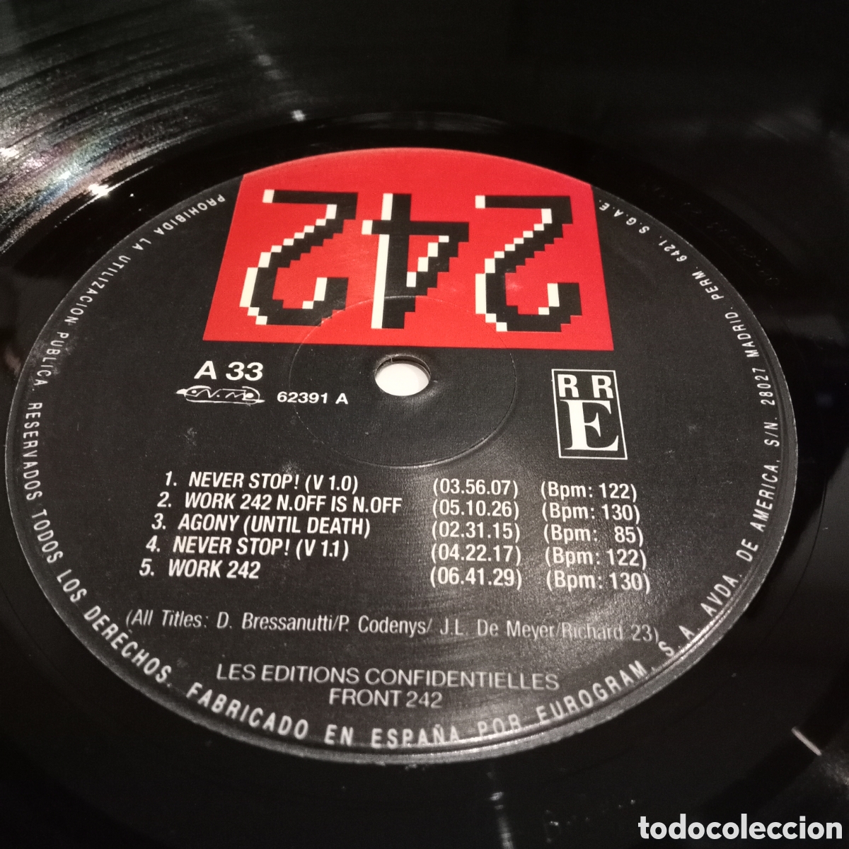 Discos de vinilo: FRONT 242 - NEVER STOP! - MAXI-SINGLE 12&rdquo; - Foto 4