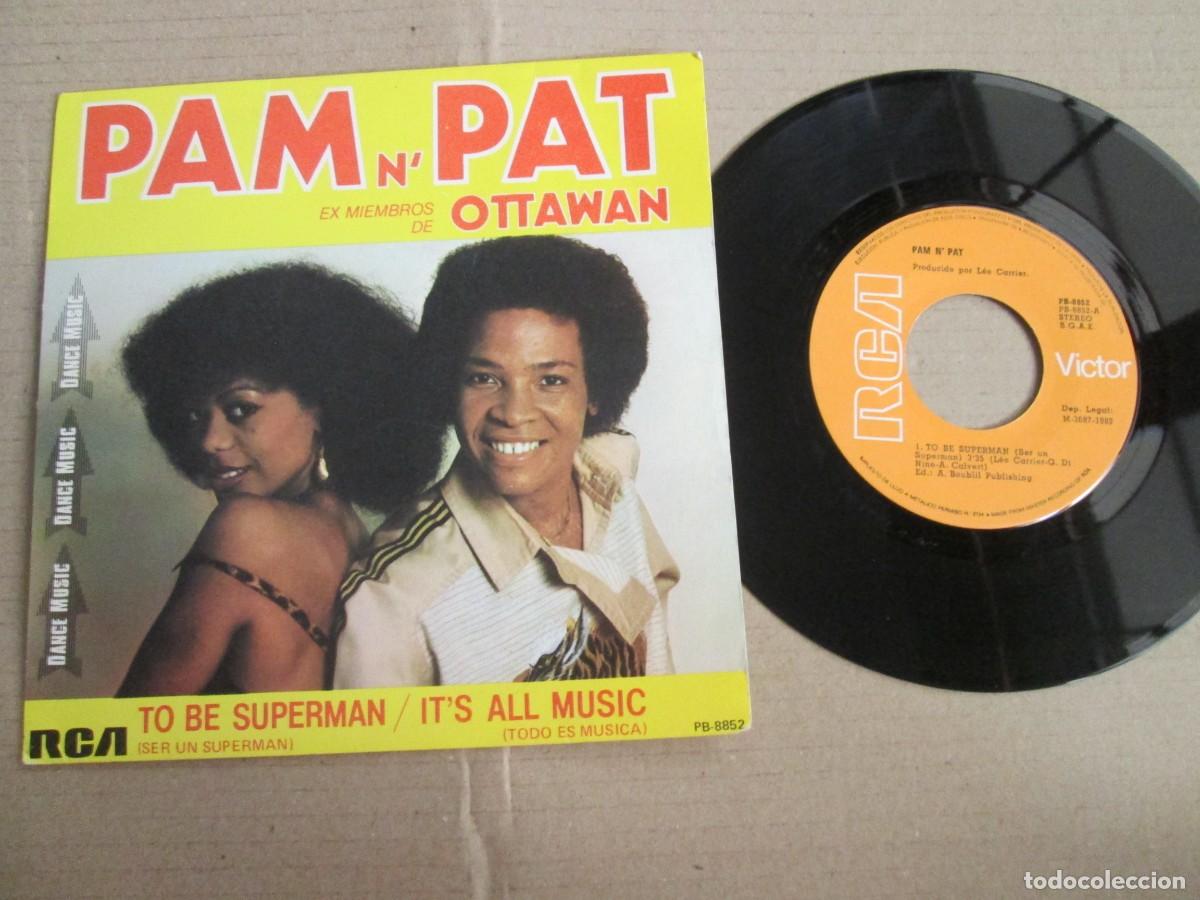 Discos de vinilo: PAM N&acute; PAT - To Be Superman / It&acute;s All Music. ASingle, ed espa&ntilde;ola 7&rdquo; 1982. Magn&iacute;fico estado VG+/NM