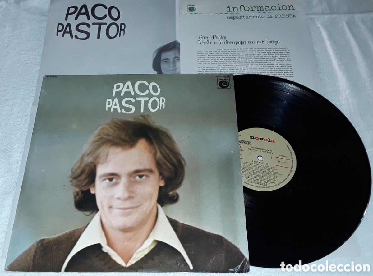 Discos de vinilo: LP- PACO PASTOR - EDICI&Oacute;N PROMOCIONAL + POSTER GIGANTE + HOJA PROMOCIONAL - FORMULA V