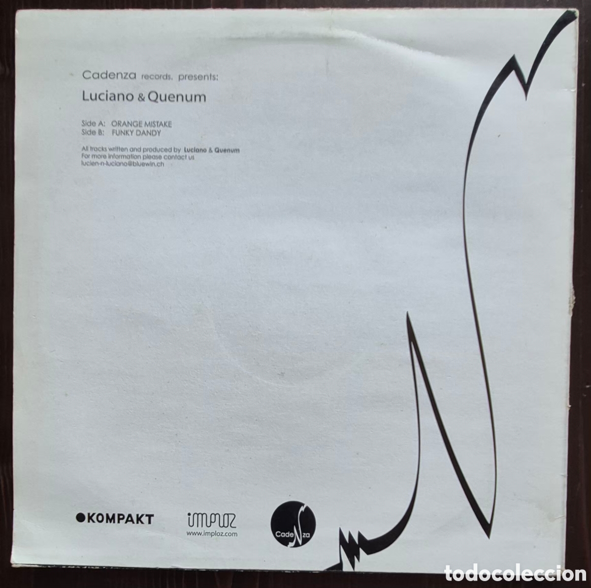 Discos de vinilo: MAXI - LUCIANO & QUENUM - ORANGE MISTAKE - 2003 SUIZA (MINIMAL TECHNO) - Foto 2