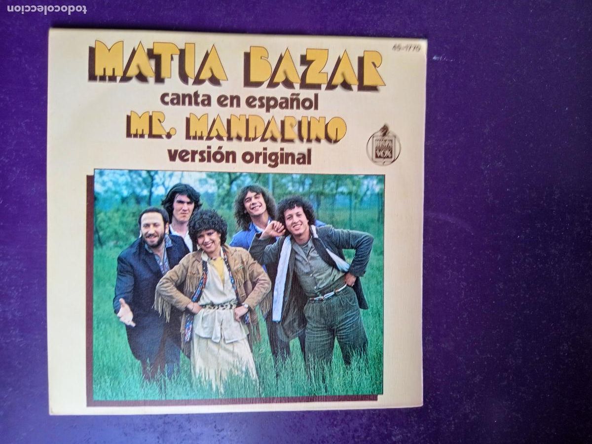 Discos de vinilo: Matia Bazar &lrm;&ndash; Canta En Espa&ntilde;ol Mr. Mandarino - Sg HISPAVOX 1978 - DISCO POP ITALIA 70'S