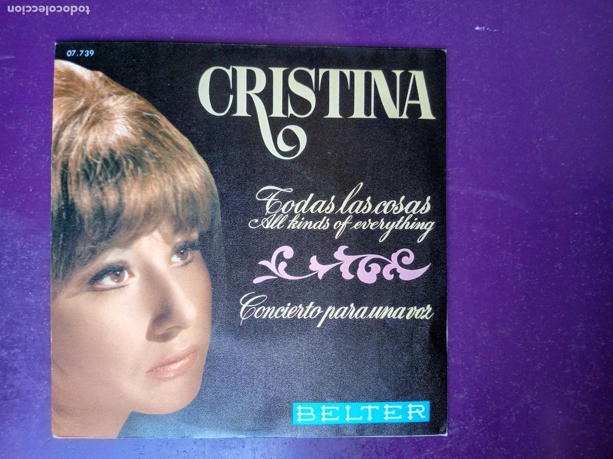 Discos de vinilo: Cristina &ndash; Todas Las Cosas = All Kinds Of Everything - Sg BELTER 1970 - SOUL POP