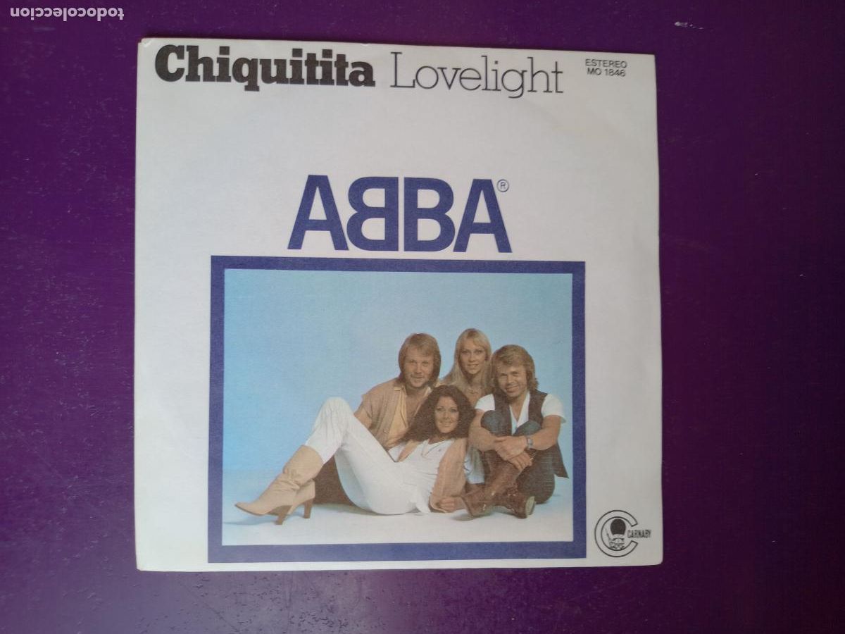 Discos de vinilo: ABBA &ndash; Chiquitita (Cantado En INGLES) / Lovelight - Sg CARNABY 1979 - DISCO POP SUECIA 70'S