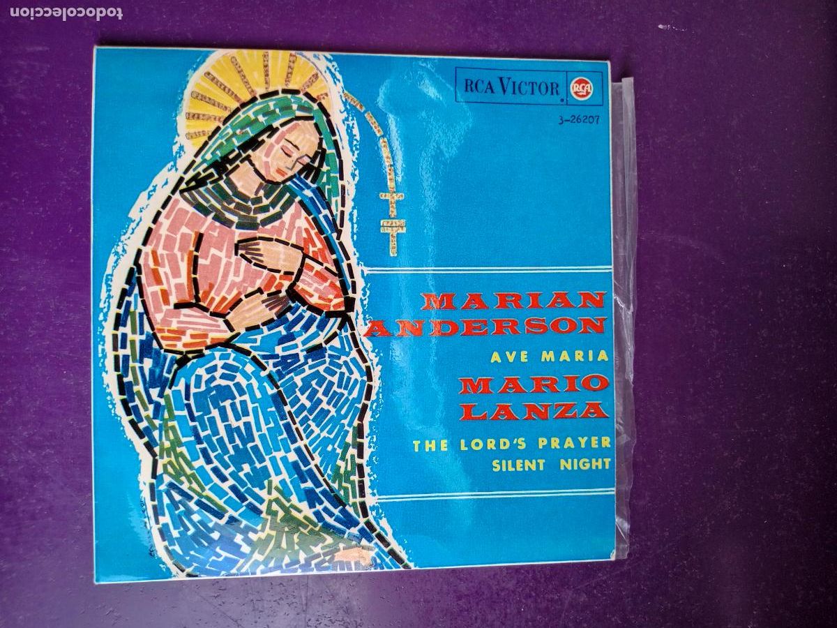 Discos de vinilo: Marian Anderson - Ave Maria / Mario Lanza - The Lord&acute;s Prayer / Silent Night - EP RCA 1964 NAVIDAD