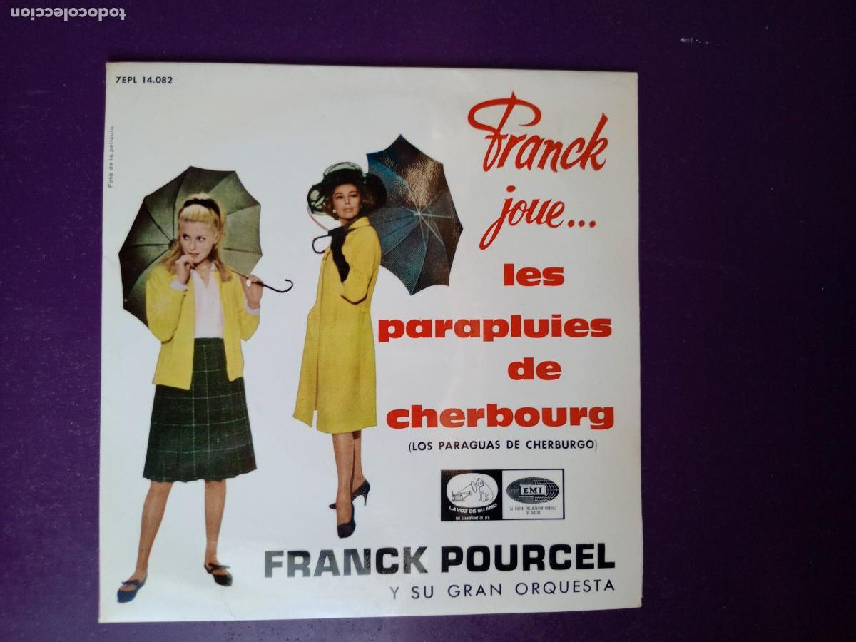 Discos de vinilo: Franck Pourcel Y Su Orq - Les Parapluies De Cherbourg = Los Par&aacute;guas De ... EP EMI 1964 BSO CINE LOU