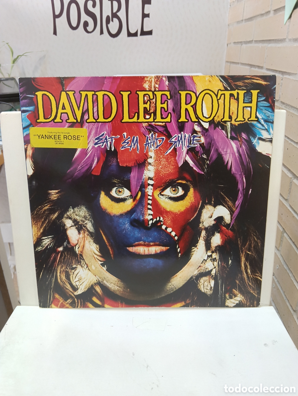 Discos de vinilo: David Lee Roth. &rdquo; Eat 'Em And Smile &rdquo;. Primera Edici&oacute;n UK. 1986. Warner Bros