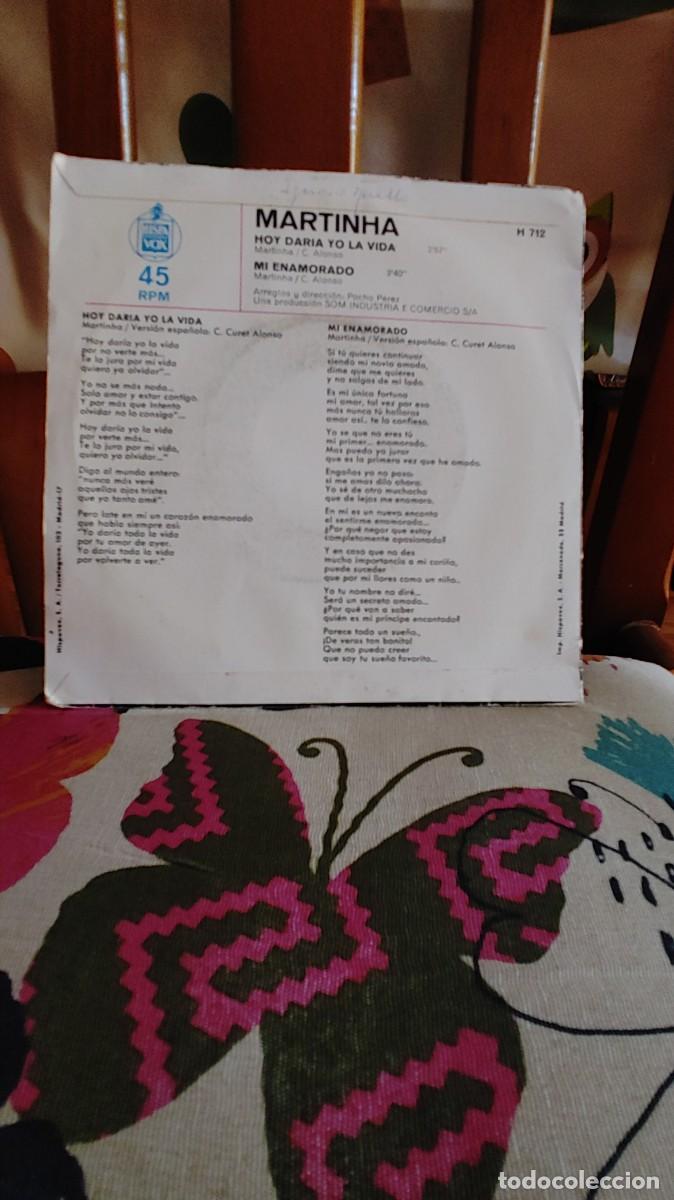 Discos de vinilo: MARTINHA-SINGLE HOY DARIA YO LA VIDA - Foto 2