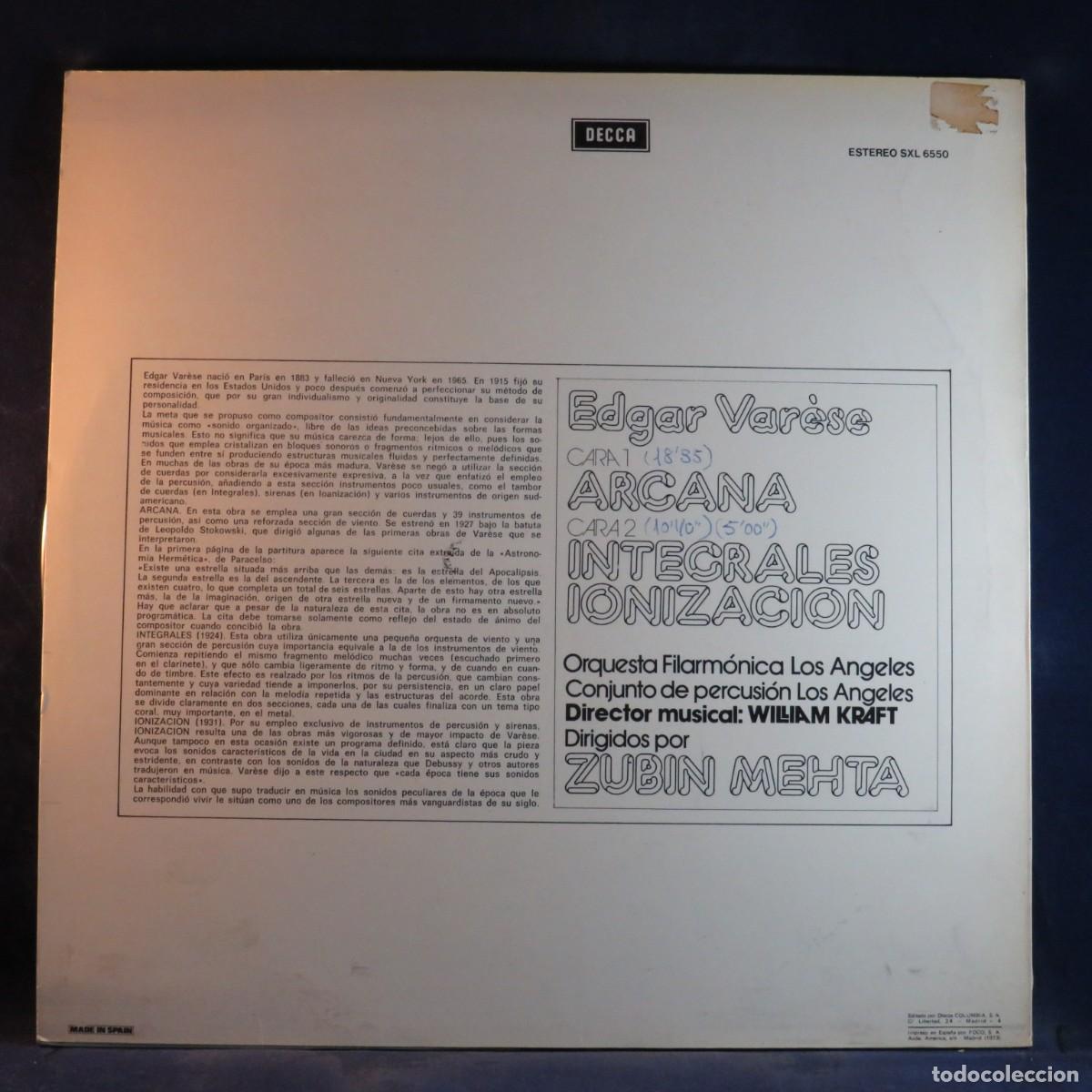 Discos de vinilo: EDGAR VAR&Egrave;SE &ndash; ARCANA / INT&Eacute;GRALES / IONISATION - LP - Foto 2