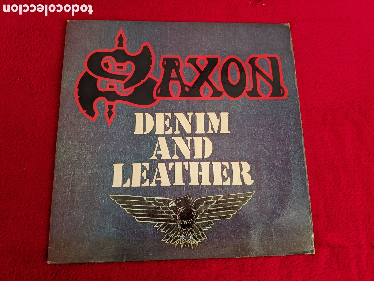 Discos de vinilo: // Saxon &ndash; Denim And Leather - Carrere Francia 1981, stereo/mono